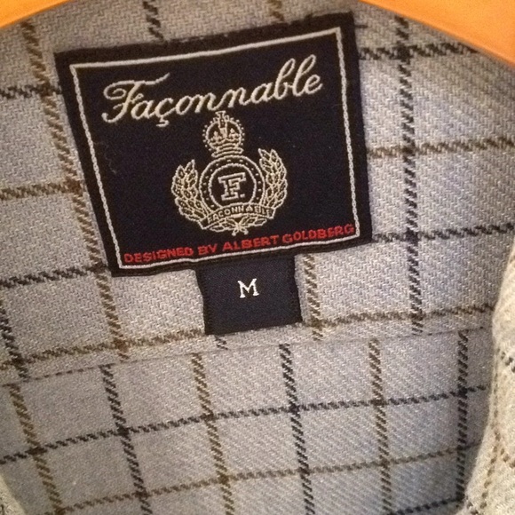 FACONNABLE TATTERSALL COTTON BUTTONDOWN SHIRT SZ M - Picture 3 of 5